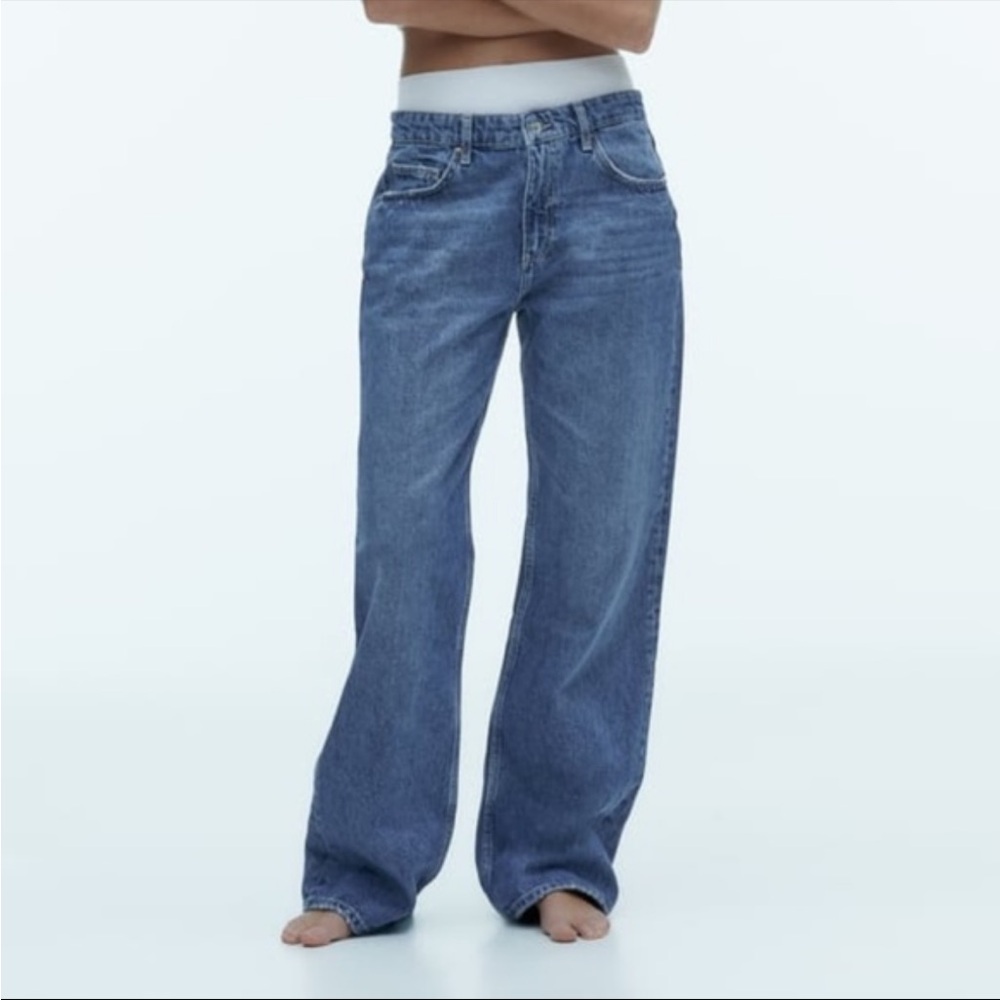 Zara Blue Flare & Wide Leg Jeans
